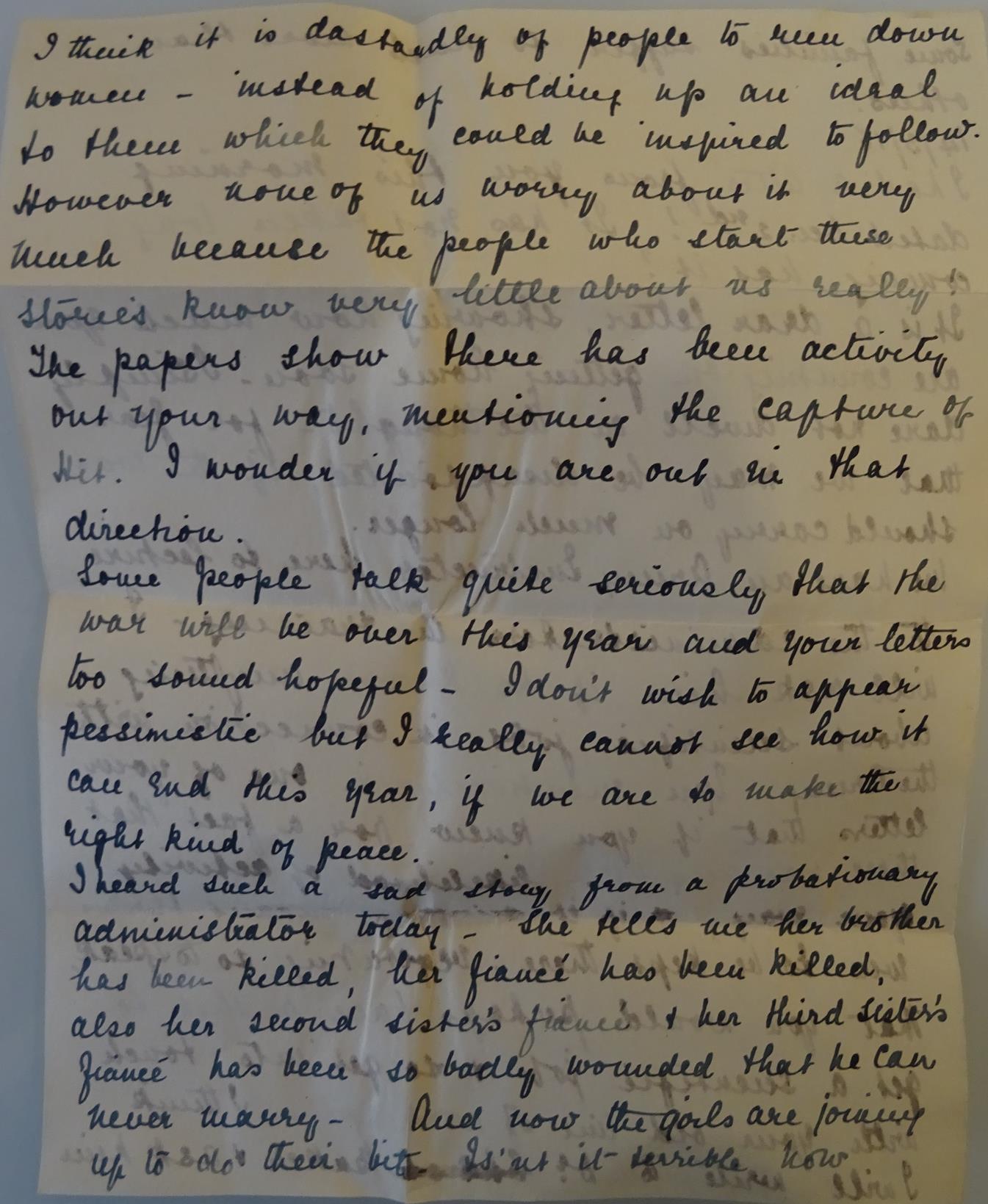 March 12th 1918 Letter from Mela Brown Constable to her fiancé
